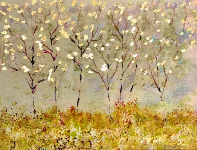 A beautiful paint of Trees with flowers